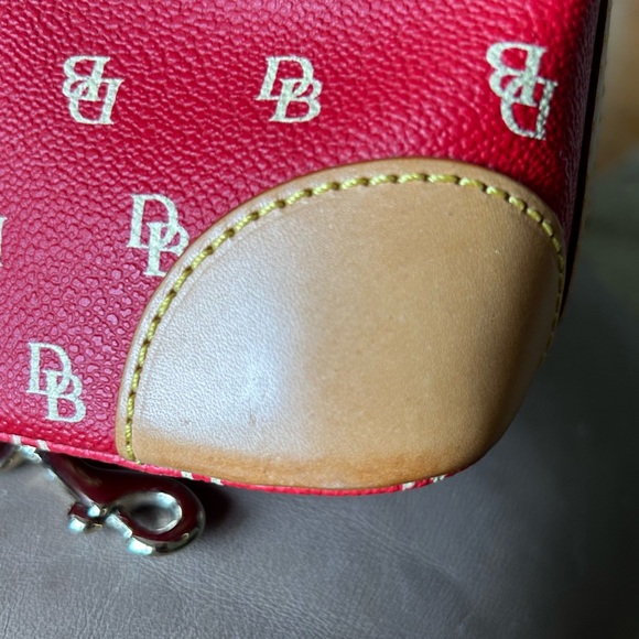 3 piece set!! Dooney & Burke Domed Satchel Beige and red monogramed set! - Picture 14 of 15